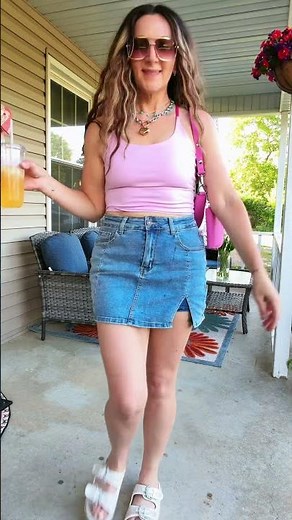 Denim Stretch Skort Unveiled: Mini Skirt Meets Shorts! 🤯 #SummerFashion #TikTokShop
