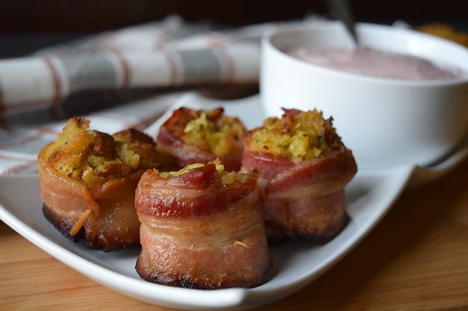 Bacon Wrapped Stuffing Bites - Who Needs A Cape?