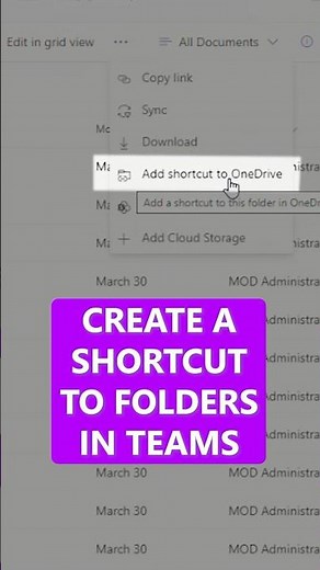 Create a Shortcut to Folders in Teams #shorts