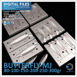 Butterfly 80-300 GR Metal Jig Mold Combo Pack 3D Model Stl Fbx Max | CNC - Etsy Canada