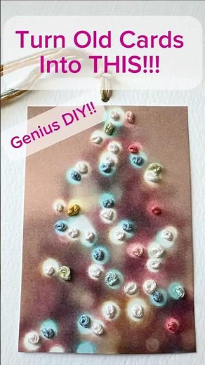 Stitchmas Day 2: DIY French Knot Christmas Tag (Turn Old Cards Into Beautiful Gift Tags!)