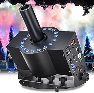 CO2 Jet Machine 300W CO2 Cannon with RGB Lights, Professional DMX CO2 Blaster Jet Air Column, LED Stage Effects Machine for DJ, Wedding, Party, Festival (1pc)