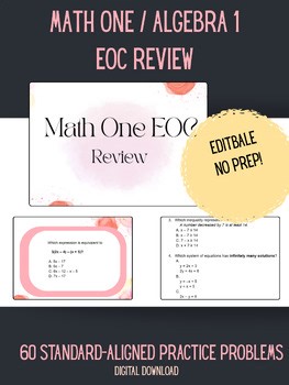 Algebra 1 |Math Review|  EDITABLE Google Doc   Slides | No Prep| Set 2