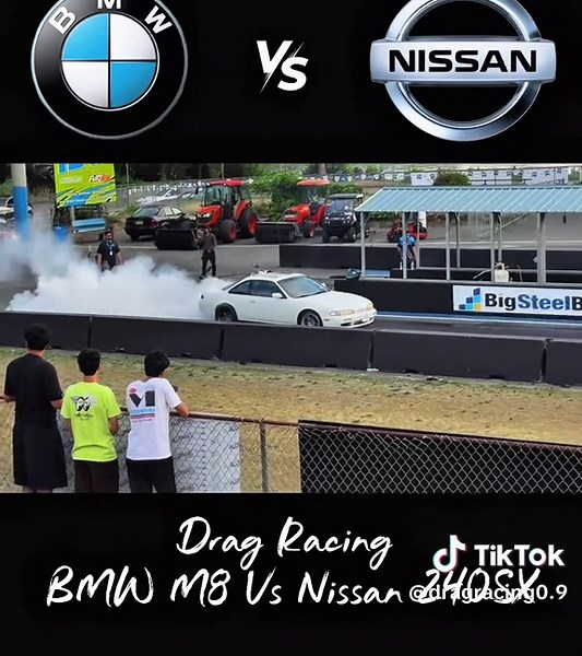 BMW M8 Vs Nissan 240SX #dragrace #bmwm8 #nissan #turboracing #viral #fyp