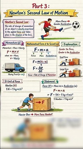Newton’s Second Law ⚡ Force = Mass × Acceleration (Easy!)