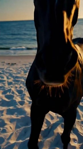 Wild Horses Galloping Free and relaxing on the Beach at Sunset 🐎🌅