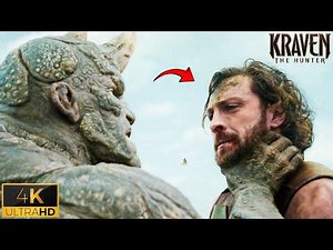 Kraven vs Rhino Brutal Fight 4k Scene - Kraven the Hunter