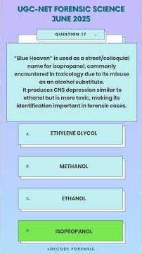 UGC NET Forensic Science June 2025 PYQ (Q 16-20) | Simple Explanations #forensicscience #ugcnet