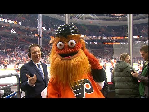 Gritty crashes Kings pregame to cover broadcasters in silly string