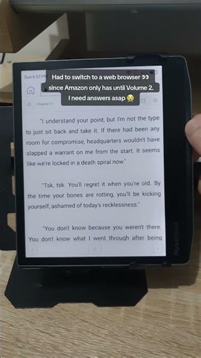 Web browser reading on my #pocketbook #ereader #reading #webnovel #booktok and this is not a #kindle