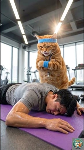 Cat as Gym Trainer