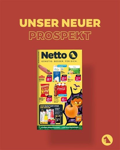 Neue Woche, neue Angebote.💛 Deine Highlights: 📲 APPgefahen Sparen und Punkten 🦌 Hüttenflair für dein Zuhause ⚡️Eigenmarke vs. Markenvielfalt Sicher dir diese günstigen Angebote in deinem Netto-Markt: https://netto.de/prospekte/?leafletid=jcwUKT1x | Netto Deutschland