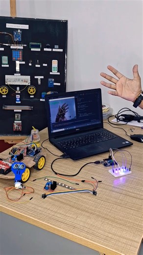 Control LED with Hand Gesture 😱 OpenCV + Arduino #shorts#youtubeshorts#trending