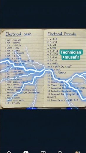 ⚡ Electrical Basics & Formulas – Every Electrician’s Pocket Guide 🔧Simple notes, powerful knowledge