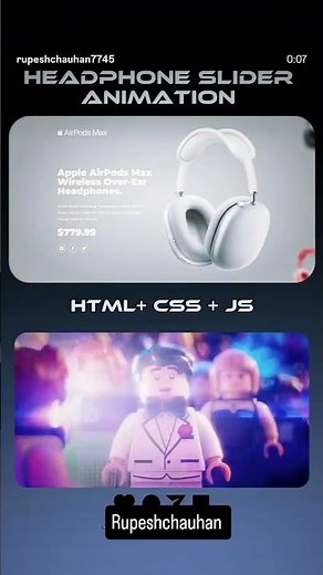 headphone slider animation in html and css and javascript