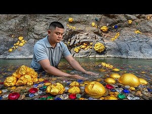 Wow mining a lot of gold at mountain rivers