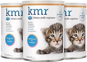Pet-Ag KMR Kitten Milk Replacer Powder - 12 oz, Pack of 3 - Powdered Kitten Formula with Prebiotics, Probiotics & Vitamins for Kittens Newborn to Six Weeks Old - Easy to Digest