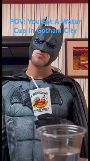 POV: You Get A Water Cup In Gotham City🦇 #batman #funny #comedy #gothamcity #sprite #shorts