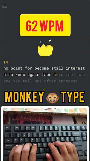 62WPM Typing Speed with 100% Accuracy #monkeytype #monkeytype #shorts #typing #raushantypingmaster
