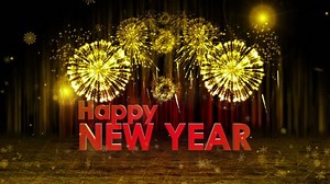 fireworks explosion to happy new year stage still cam