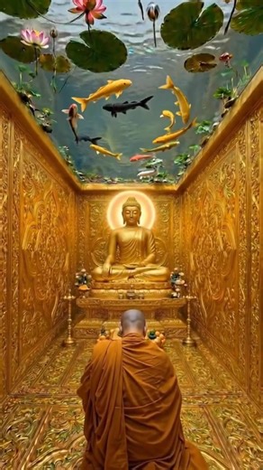 Hidden Golden Buddha Temple Beneath the Water Ceiling ✨🙏