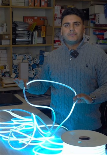 Premium Waterproof LED Cob Rope Light in Ice Blue