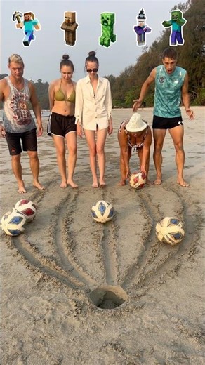 Minecraft Accuracy Challenge | 1,2,3,4,5 ?🎯 #minecraft #football #beach #who #guess