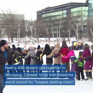 Take a look at this! 385 people got together and stretch 1,312 feet across ice to try and break the Guinness World Record for longest skating chain. | WMBD