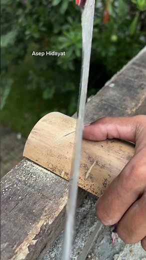 Genius trick to stop bamboo from splitting when nailing #woodworking #classicwood #wood #diy