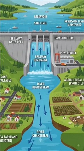 How a Dam Spillway Works 🌊 | Preventing Floods Explained