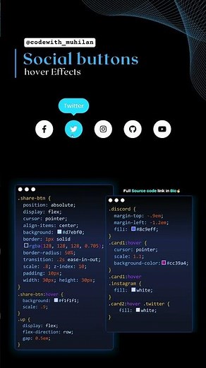 Animated Social Button #codewith_muhilan #css #coding #button
