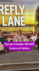 Sarah Chalke the limbo champ 🤝 sprained ankles #limbo #competition #competitive #fireflylane #roancurtis #winning | The Talk