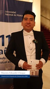 Agradecemos los saludos de diversas personalidades de la música y de nuestra comunidad por la obtención del Licenciamiento de la UNM. 🤝🎼 En esta ocasión el maestro Eduardo Choque,🎵 director de nuestra orquesta de cámara, nos saluda por este logro. Universidad Nacional de Música: 117 años liderando la excelencia musical en el Perú. 🇵🇪🎶 | Universidad Nacional de Música