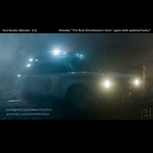 The Real Ghostbusters Intro 3D Revival #shorts #ghostbusters #ecto1 #cazafantasmas #blender