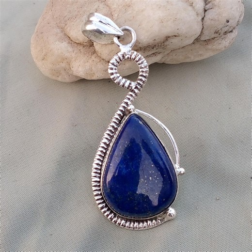 Lapis Lazuli Pendent, Handmade Pendent, 925 Sterling Silver Pendent, Gemstone Pendent, Statement Pendent, Designer Pendent, Birthday Gift - Etsy