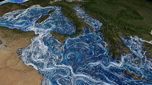 NASA Scientific Visualization Studio | Ocean Current Flows around the Mediterranean Sea for UNESCO