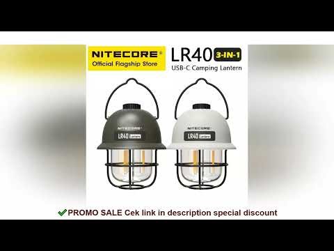 NITECORE 2-in-1 LR40 Camping Light Power Bank 100 Lumen 3 Light Sources Portable LED USB-C Rechargea