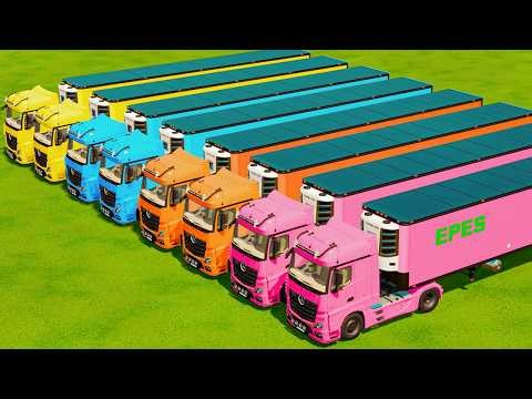 Mini & BIG TRACTORS & vs DEEP MUD & GRASS TRAILER - TRACTORS vs PARKOUR! Farming Simulator 22