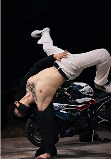 Talented Chinese Boy Dancer on Motorcycle