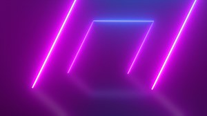 Download Abstract looped square tunnel neon blue and purple energy glowing from lines background for free