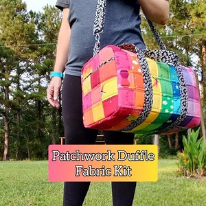 Patchwork Duffle Bag (or Mini) Fabric Kit in Quiet Play's Collections of Rainbow; Now Includes Materials for Carrying Strap & Paper PATTERN - Etsy