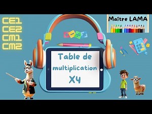 Calcul mental-X 4- CE1 CE2 CM1 CM2- table de multiplication X 4-mathématiques-maitre lama- révisions