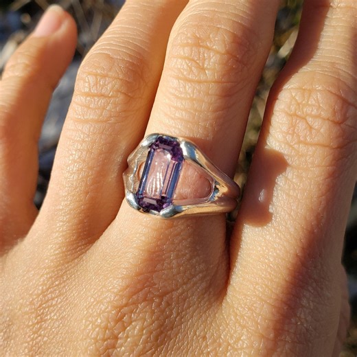 Color Change Lab Sapphire Octopus Silver Ring - Etsy