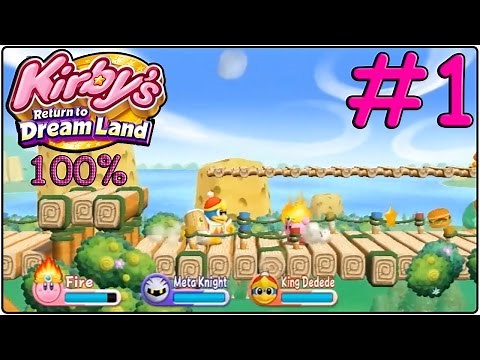 Kirby's Return to Dream Land - 100% Walkthrough - Part 1 (Multiplayer)