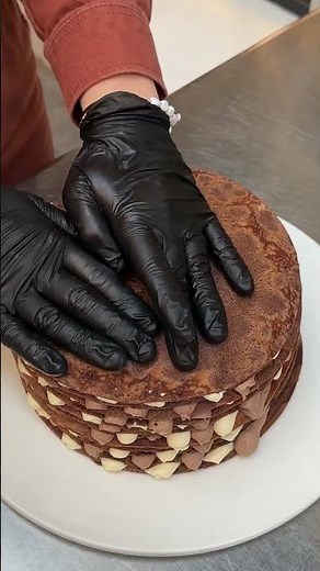Le gâteau de crêpes façon tiramisu 🥞🍫 #shorts