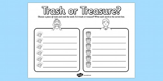 Trash or Treasure Nonsense Words Worksheet