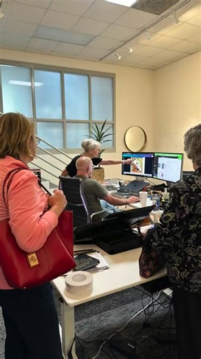 We love when fellow embroiderers stop by for a studio tour! 🧵✨ If you’re ever in the Charlotte area, come visit us—see the artistry in action and get a sneak peek at our latest collections in progress! 💫 | Anita Goodesign