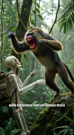 ¿Qué harías si te encuentras cara a cara con un mandril en la selva?🐒⚠️ #curiosidades #sabiasque