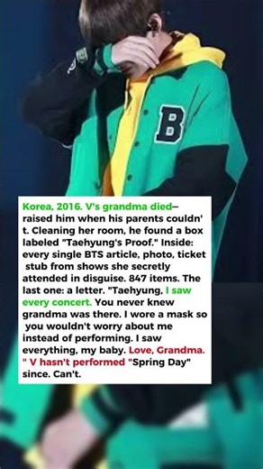 What BTS V Found in His Grandma's Room After She Died Will Make You Sob Uncontrollably 😭 #shorts