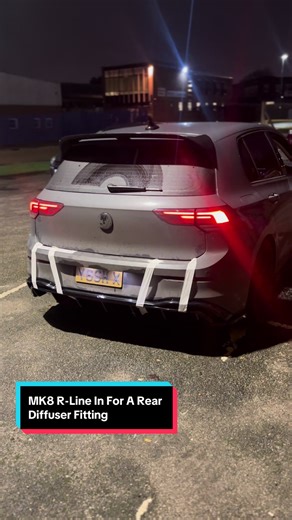 MK8 R-Line In for a rear diffuser and rear spats fitting 🔥 A very aggressive and road dominating appearance to the rear end now 🏆 #mk8r #golfr #scirocco #gti #vw